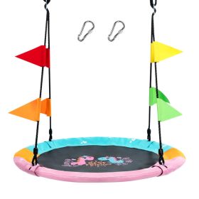 40 Inch Flying Saucer Tree Swing with Hanging Straps Monkey