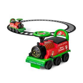 6V Electric Kids Ride On Car Toy Train with 16 Pieces Tracks