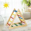 Wooden Toddlers Triangle Climber with 3 Levels Climbing Difficulty