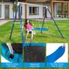 Kids Metal Swing Set for Backyard Outdoor Playground Two Functional Swing Set For Kids Outdoor Equipment