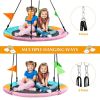 40 Inch Flying Saucer Tree Swing with Hanging Straps Monkey