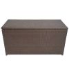 Patio Storage Box Brown 47.2"x19.7"x23.6" Poly Rattan