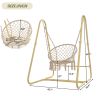 Swing Chair Handmade Macrame Swing Hammock Chair with Stand