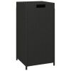 Trash Bin Black 15.7"x15.7"x31.5" Poly Rattan