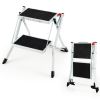 Folding 2 Step Ladder wiht Anti-Slip Pedal and Large Foot Pads