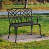 38in Outdoor Orchid Back Aluminum Bench Black