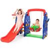 3-in-1 Junior Children Freestanding Design Climber Slide Swing Seat Basketball Hoop