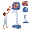 4-In-1 Adjustable Kids Basketball Hoop with Ring Toss Sticky Ball