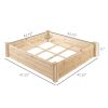 Outsunny Raised Garden Bed Kit, 4' x 4' Outdoor Wooden Planter Box with 9 Growing Grids, for Plants and Herbs