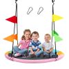 40 Inch Flying Saucer Tree Swing with Hanging Straps Monkey