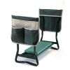 Outdoor 2-in-1 Garden Stool and Kneeler;  Garden Bench with Tool Bags;  Kneeling Pad;  Gift for Parent;  Portable;  Green