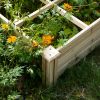 Outsunny Raised Garden Bed Kit, 4' x 4' Outdoor Wooden Planter Box with 9 Growing Grids, for Plants and Herbs