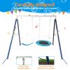 Kids Metal Swing Set for Backyard Outdoor Playground Two Functional Swing Set For Kids Outdoor Equipment