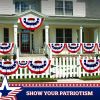 3 Pack USA Pleated Fan Flag 3x6 Feet American USA Bunting Decoration Flags PRINTED Patriotic Stars & Stripes with Canvas Header and Brass Grommets