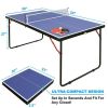 Table Tennis Table Foldable & Portable Ping Pong Table Set with Net and 2 Ping Pong Paddles for Indoor Outdoor Game