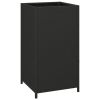 Trash Bin Black 15.7"x15.7"x31.5" Poly Rattan