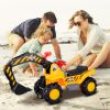 Ride on Push Car Bulldozer Digger Toy with Safety Helmet and Working Shovel