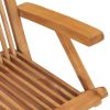 Folding Patio Chairs 2 pcs Solid Teak Wood