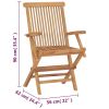 Folding Patio Chairs 2 pcs Solid Teak Wood