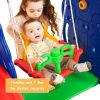 3-in-1 Junior Children Freestanding Design Climber Slide Swing Seat Basketball Hoop