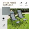 2 Pieces Patio Folding Dining Chair set with Adjustable Backrest