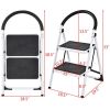 2.75 Feet Folding Step Stool with Iron Frame and Anti-Slip Pedals