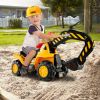 Ride on Push Car Bulldozer Digger Toy with Safety Helmet and Working Shovel