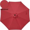 Simple Deluxe 9ft Outdoor Market Table Patio Umbrella with Button Tilt, Crank and 8 Sturdy Ribs for Garden, Red