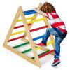 Wooden Toddlers Triangle Climber with 3 Levels Climbing Difficulty