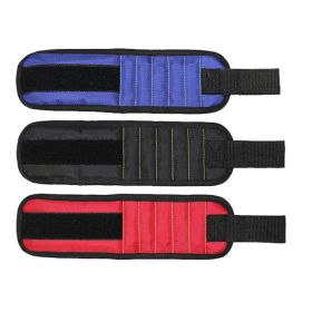 Fifteen-Compartment Powerful Magnetic Wristband (Option: Blue-Five rows of 10 magnets)