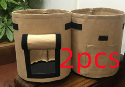 Breathable Potato Tomato Vegetable Plant Growth Bag (Option: Camel brown2PCS-Medium)