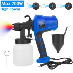 700W Electric Paint Sprayer Handheld HVLP Spray Painter Painting Spray Gun For Fences Brick Walls (Color: Blue)