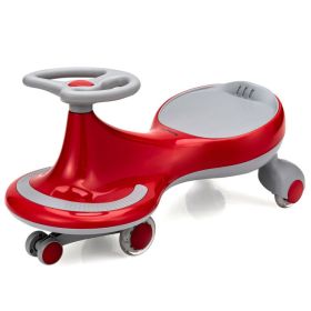 Wiggle Car Ride-on Toy with Flashing Wheels (Color: Red)