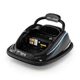 12V Kids Bumper Car Ride on Toy with Remote Control and 360 Degree Spin Rotation (Color: black)