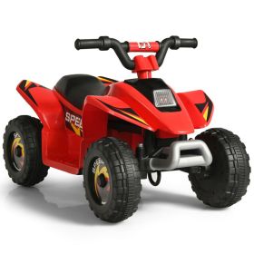 6V Kids Electric ATV 4 Wheels Ride-On Toy (Color: Red)