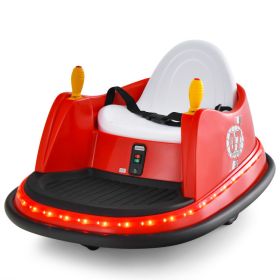 12V Electric Kids Ride On Bumper Car with Flashing Lights for Toddlers (Color: Red)