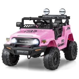 12V 7Ah Licensed Toyota FJ Cruiser Electric Car with Remote Control (Color: pink)