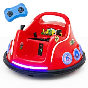 12V Electric Ride On Car with Remote Control and Flashing LED Lights (Color: Red)