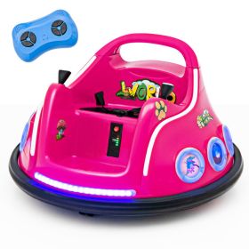 12V Electric Ride On Car with Remote Control and Flashing LED Lights (Color: pink)