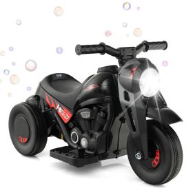 6V Kids Electric Ride on Motorcycle with Bubble Maker and Music (Color: black)