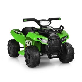 6V Kids ATV Quad Electric Ride On Car with LED Light and MP3 (Color: Green)