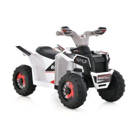 Kids Ride on ATV 4 Wheeler Quad Toy Car with Direction Control (Color: White)