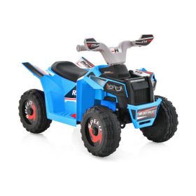 Kids Ride on ATV 4 Wheeler Quad Toy Car with Direction Control (Color: Blue)