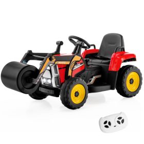 12V Kids Ride on Road Roller with 2.4G Remote Control (Color: Red)