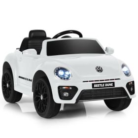 Volkswagen Beetle Kids Electric Ride On Car with Remote Control (Color: White)