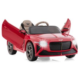 12V Battery Powered Licensed Bentley Bacalar Kids Ride-on Racer Car (Color: Red)