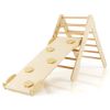 3-in-1 Wooden Climbing Triangle Set Triangle Climber with Ramp