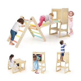 7-in-1 Toddler Climbing Toy Connected Table and Chair Set for Boys and Girls Aged 3-14 Years Old (Color: Multicolor)