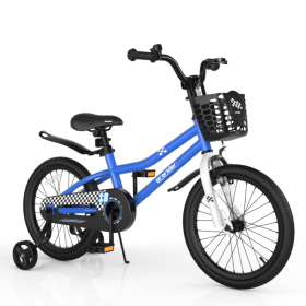 18 Inch Kids Bike with Kickstand and Coaster Brake for 4-8 Years Old (Color: Navy)