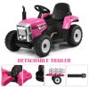 12V Ride on Tractor with 3-Gear-Shift Ground Loader for Kids 3+ Years Old